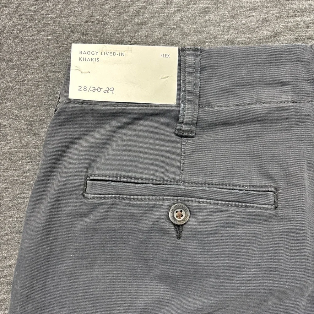 American Eagle baggy lived in khakis mens 28x29 TAG-28x30 flex gray Preppy‎ NEW